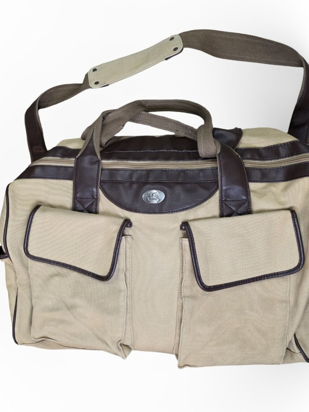 University of South Carolina Gamecocks Canvas Duffel Bag Khaki Brown Travel